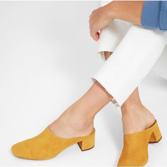 Everlane Shoes - Everlane The Day Heel Mule in Mustard Suede 8 Womens Shoes Italian Clogs